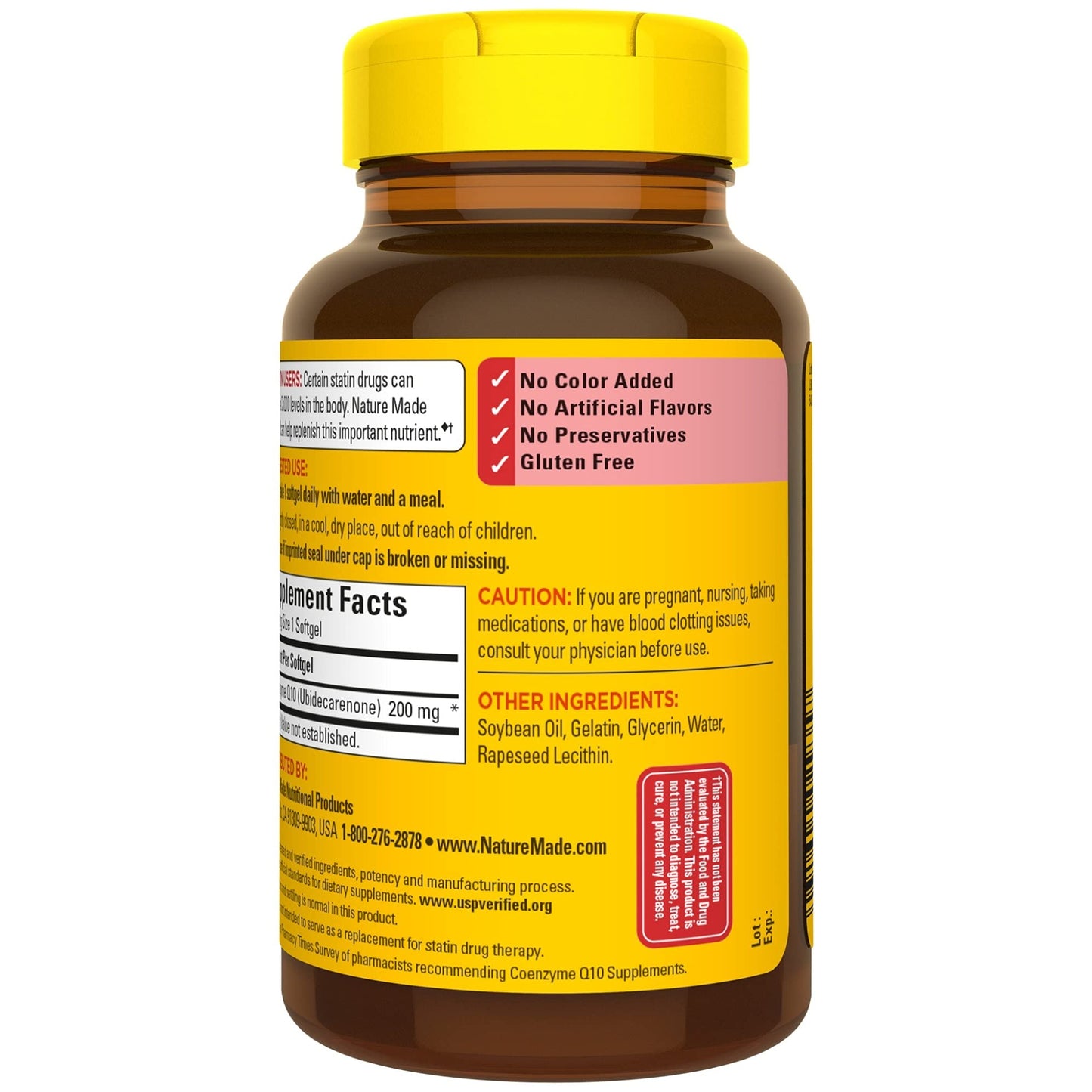 Nature Made CoQ10 200mg, Dietary Supplement for Heart Health Support, 105 Softgels, 105 Day Supply