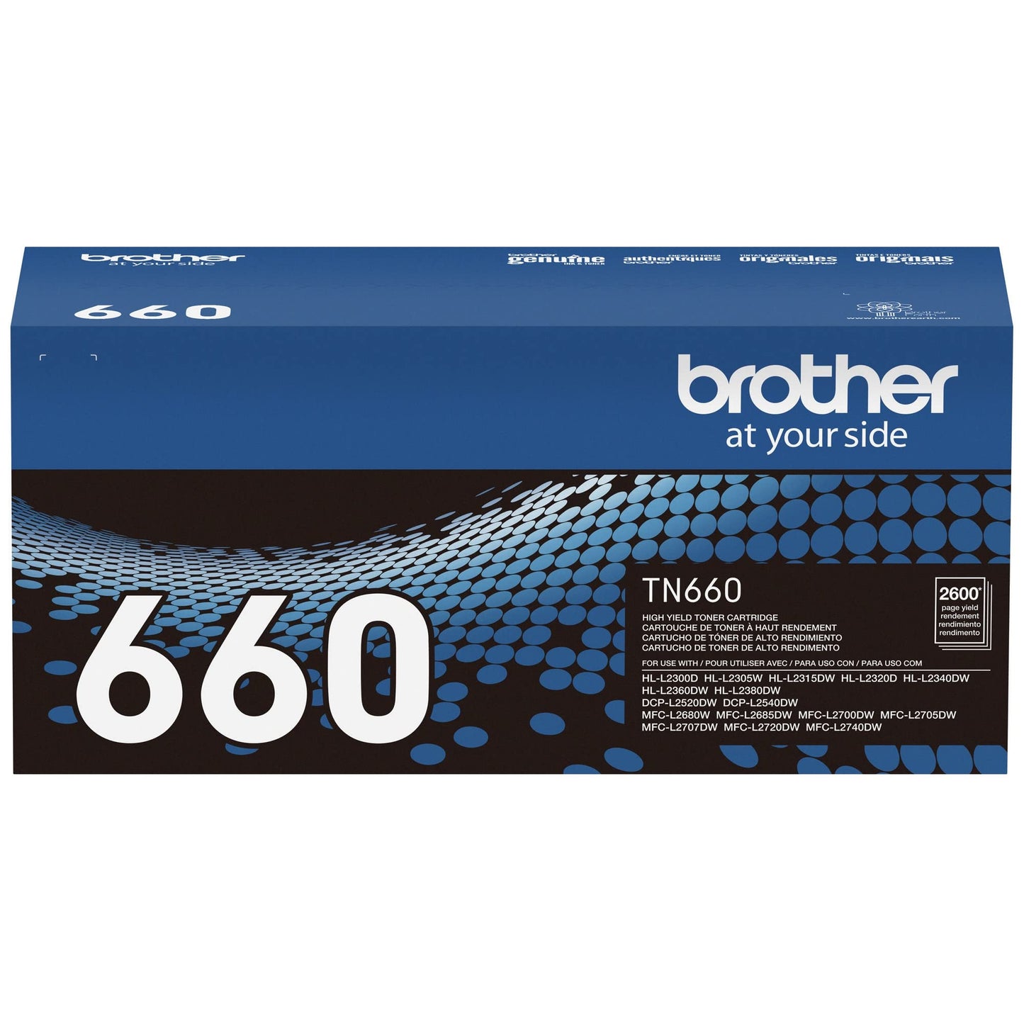 Brother Genuine High Yield Toner Cartridge, TN660, Replacement Black Toner, Page Yield Up to 2,600 Pages, 1 Pack