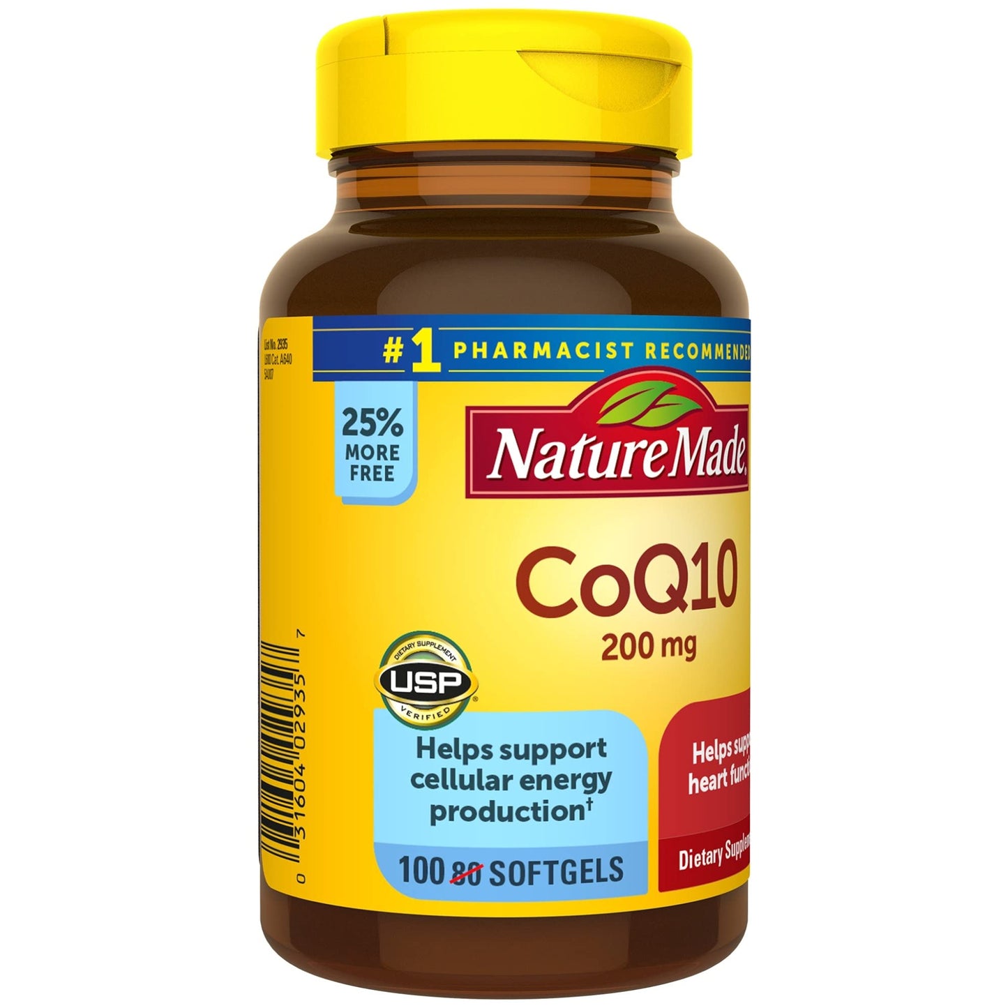 Nature Made CoQ10 200mg, Dietary Supplement for Heart Health Support, 105 Softgels, 105 Day Supply