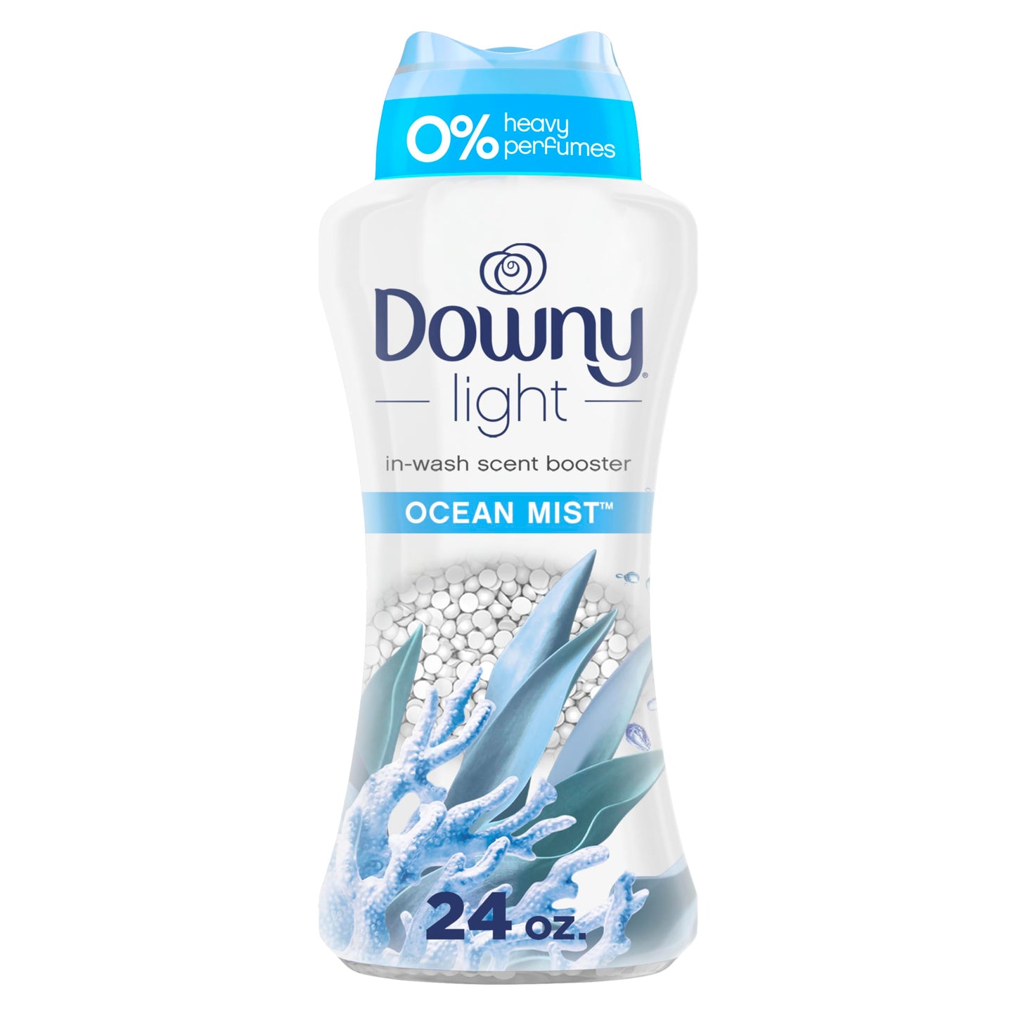 Downy Light Laundry Scent Booster Beads for Washer, Ocean Mist, 680 Grams, with No Heavy Perfumes
