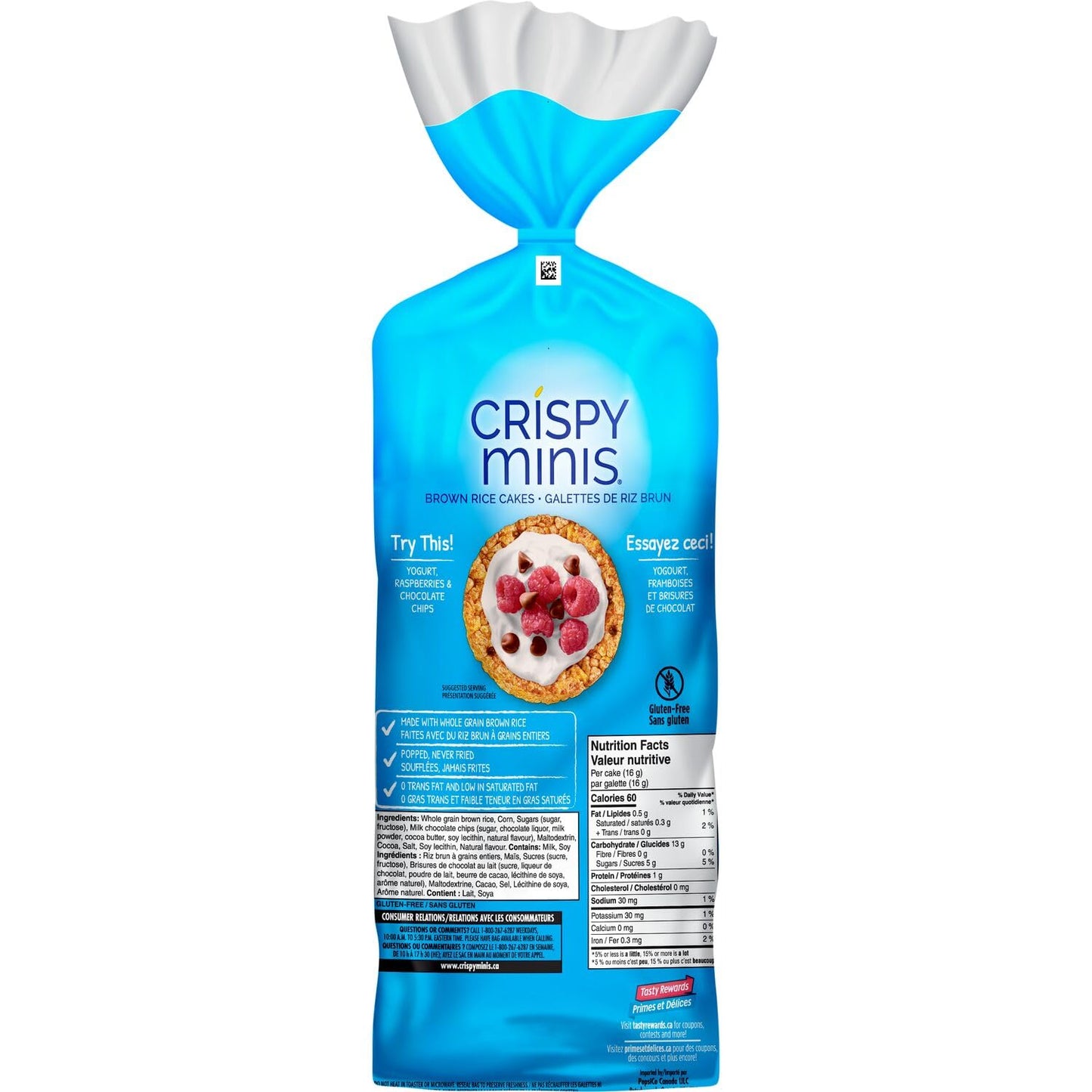 Quaker Crispy Minis White Cheddar Flavour Large Brown Rice Cakes, Multi-Pack, 140g (Pack of 12)