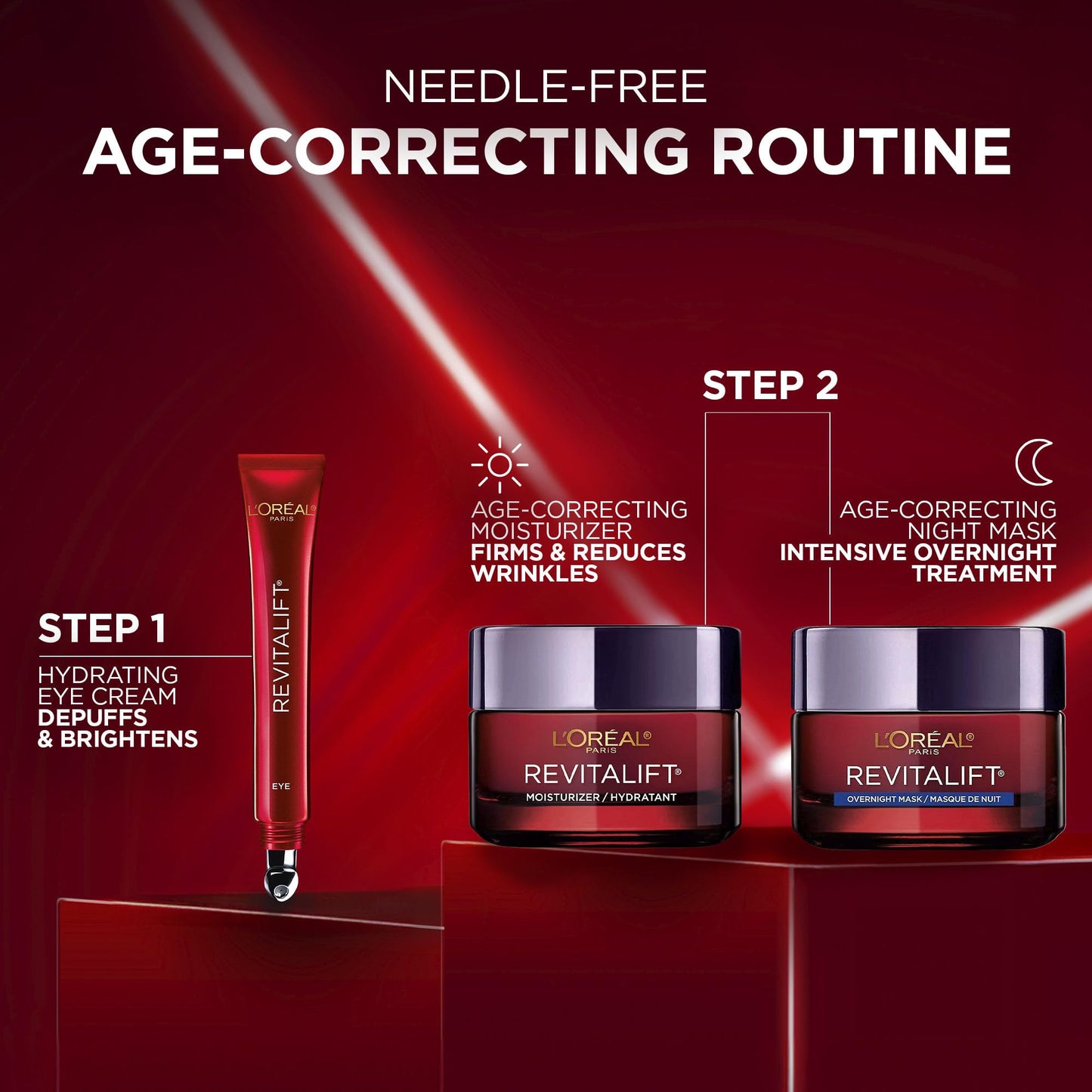 L'Oréal Paris Day Cream, Reduces Look of Wrinkles & Firms Skin, with Pro-Retinol, Vitamin C & Hyaluronic Acid, Revitalift Triple Power LZR, 50ml