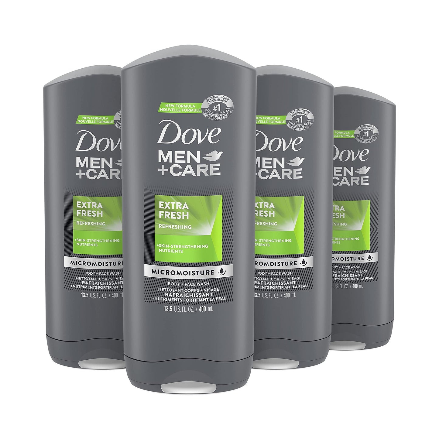 Dove Men+Care Body + Face Wash, Clean Comfort, Hydrating with 24hr Nourishing Micromoisture Technology, 400ml, Pack of 4