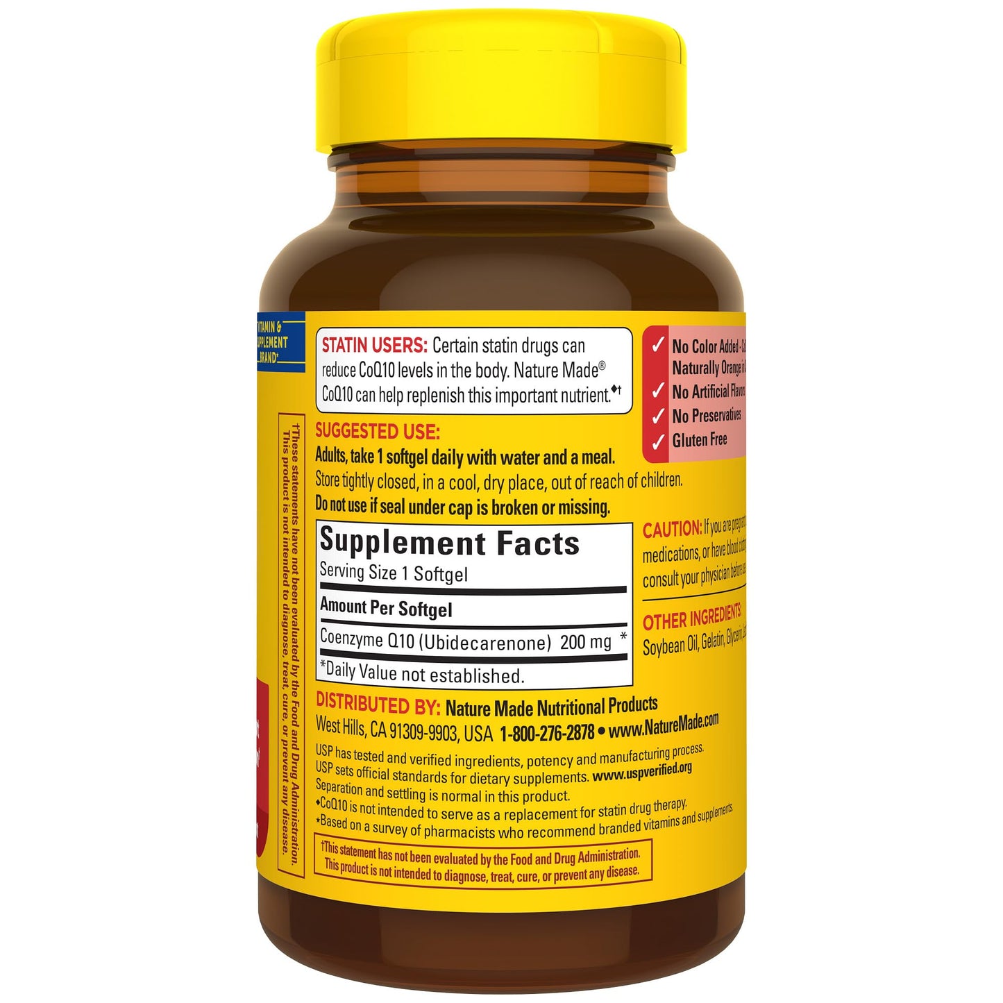 Nature Made CoQ10 200mg, Dietary Supplement for Heart Health Support, 105 Softgels, 105 Day Supply