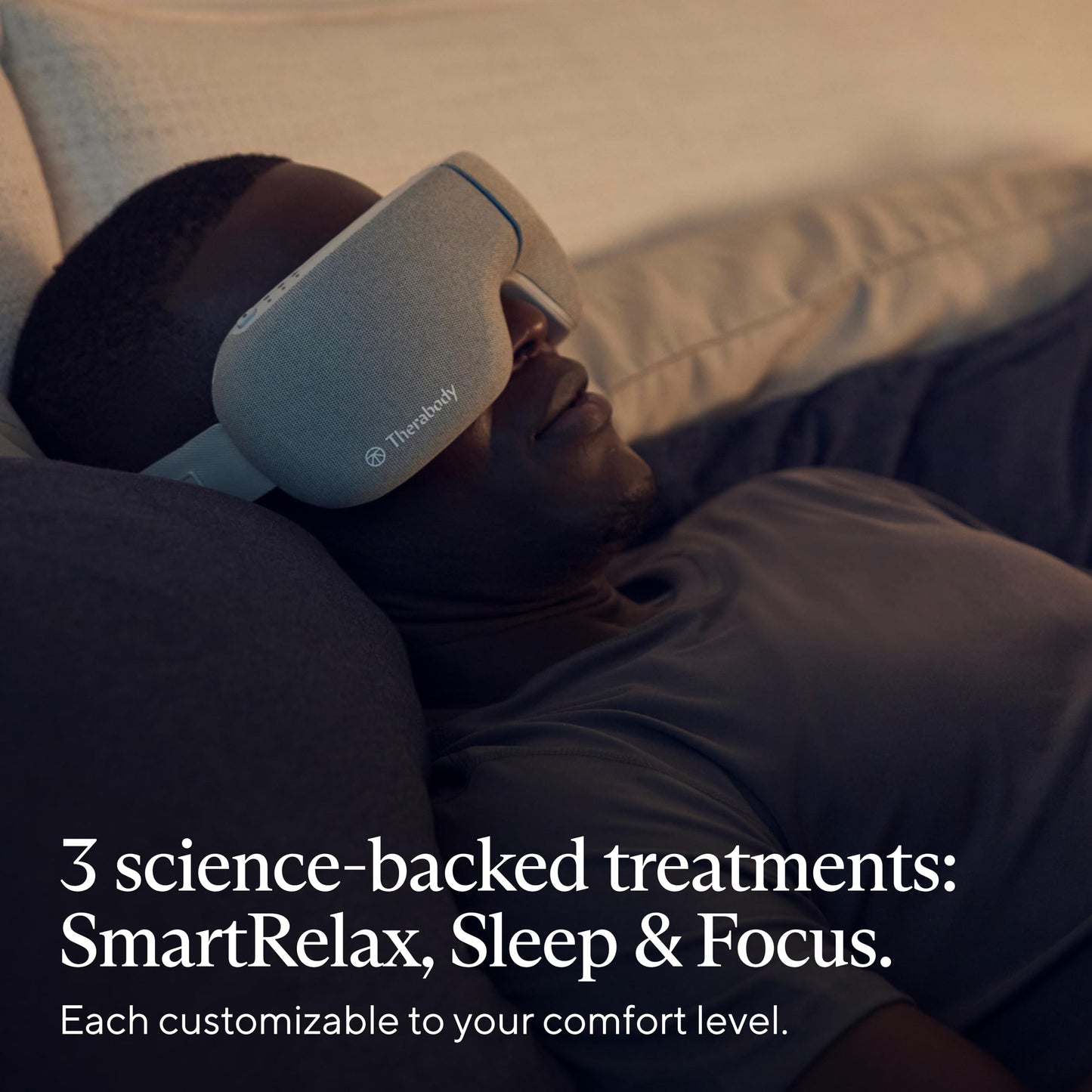 Therabody SmartGoggles Biometric Heated Eye Mask & Facial Massager - Sleep Mask for Stress Relief, Anxiety Relief, Tension Headache Relief & Sleep