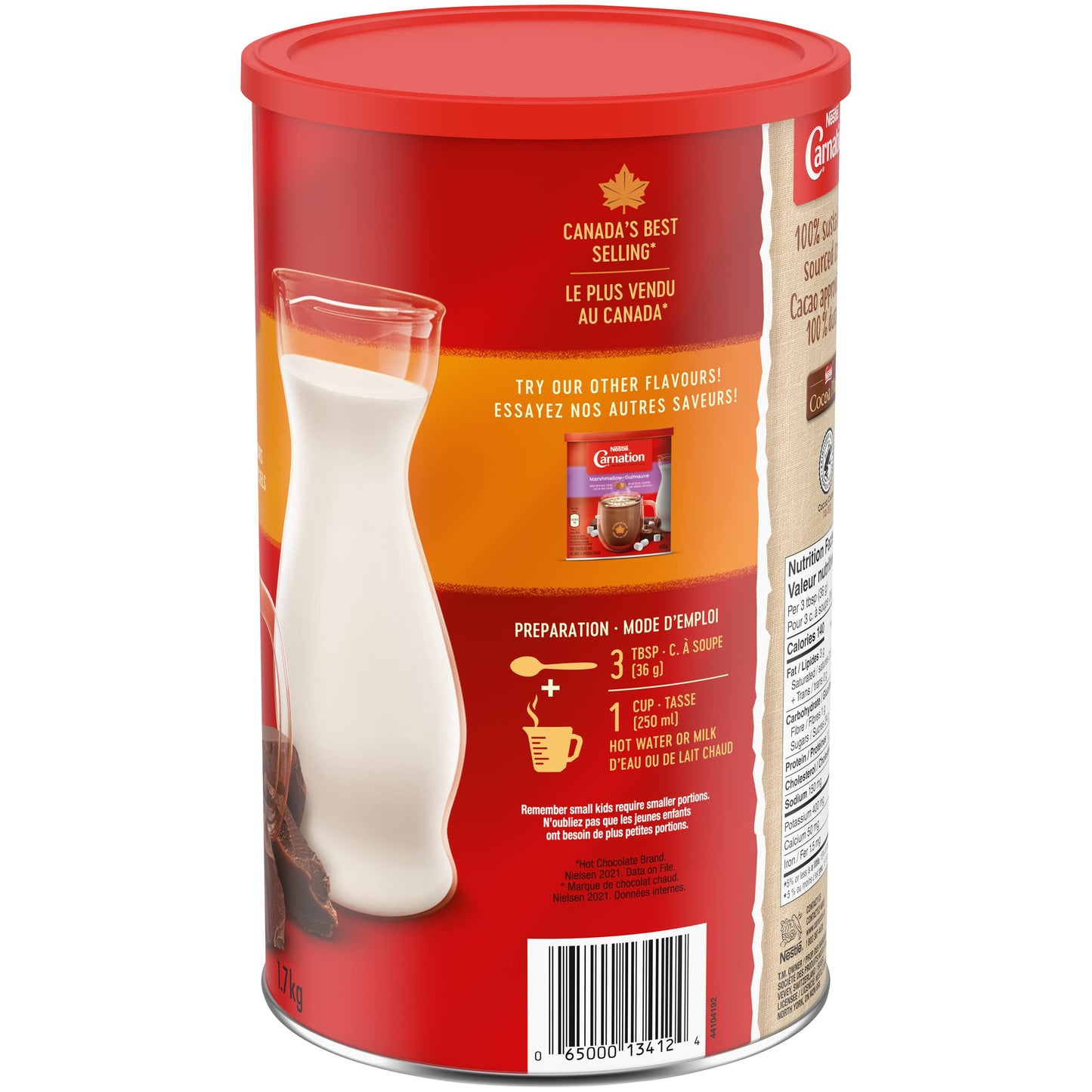 CARNATION Nestle Rich and Creamy Hot Chocolate, 1.7 kg (Pack of 1), Imported from Canada}