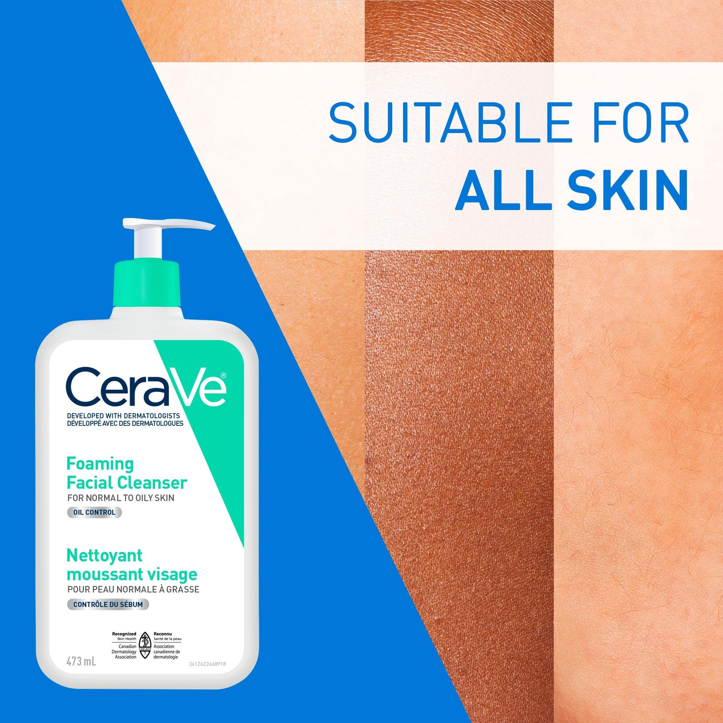 CeraVe FOAMING Face Cleanser, Gentle Face Wash with Hyaluronic Acid, Niacinamide, Ceramides. Makeup Remover for oily skin, won’t clog pores. Oil & sebum control. Non-Comedogenic, Sensitive Skin, Men & Women, 562ML