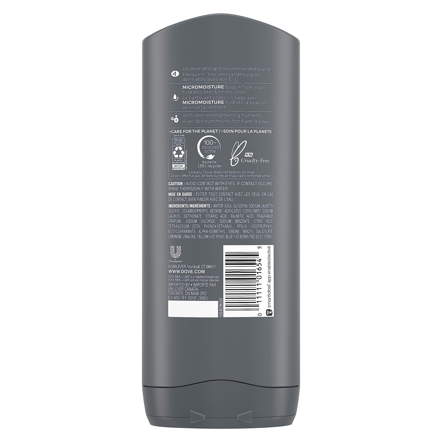 Dove Men+Care Body + Face Wash, Clean Comfort, Hydrating with 24hr Nourishing Micromoisture Technology, 400ml, Pack of 4