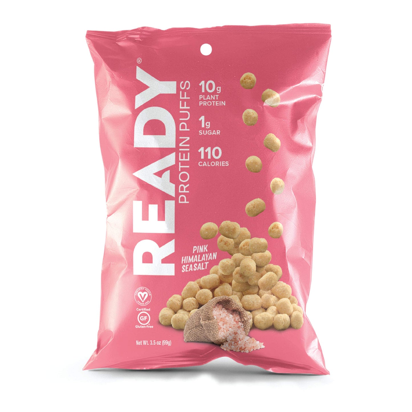 Ready Protein Puffs, 10g Plant-Based Protein, Gluten-Free, Vegan, Non-GMO, Barbecue, 3.5 Ounce Pouch, 6-Pack