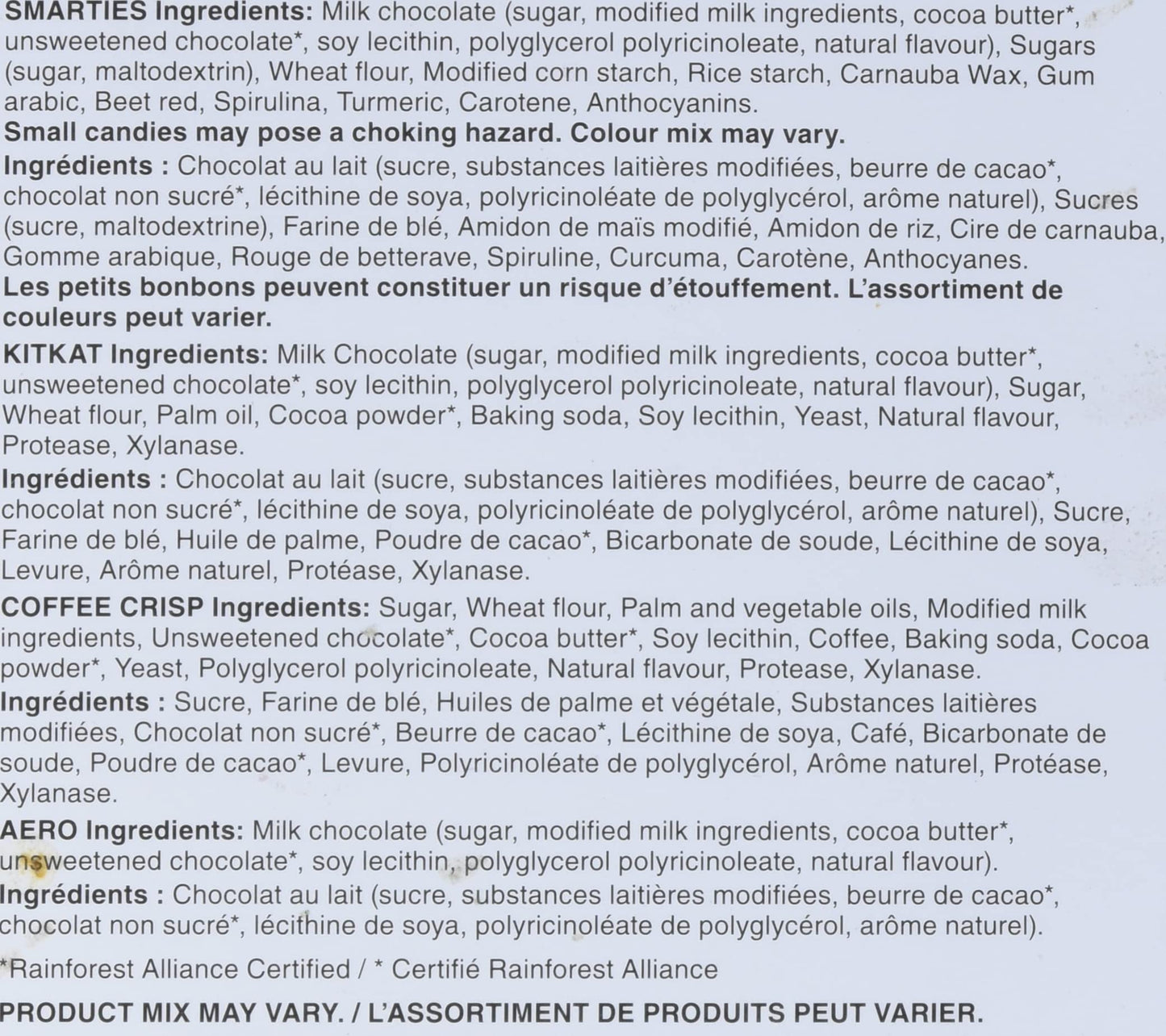 Nestlé Assorted Mini Chocolate Bars Pack of 125