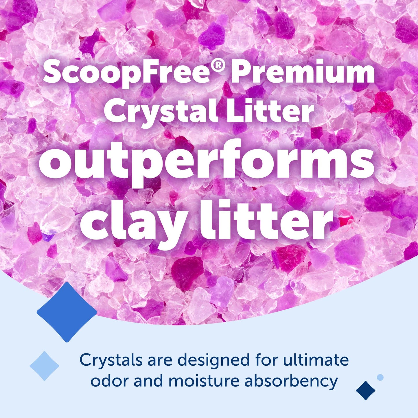 PetSafe ScoopFree Premium Fresh Crystal Cat Litter, 3-Pack – Lightly Scented Litter – Superior Odor Control – Low Tracking for Less Mess – Lasts Up to 6 Months, 24 lbs Total (3 Pack of 8 lb Bags)