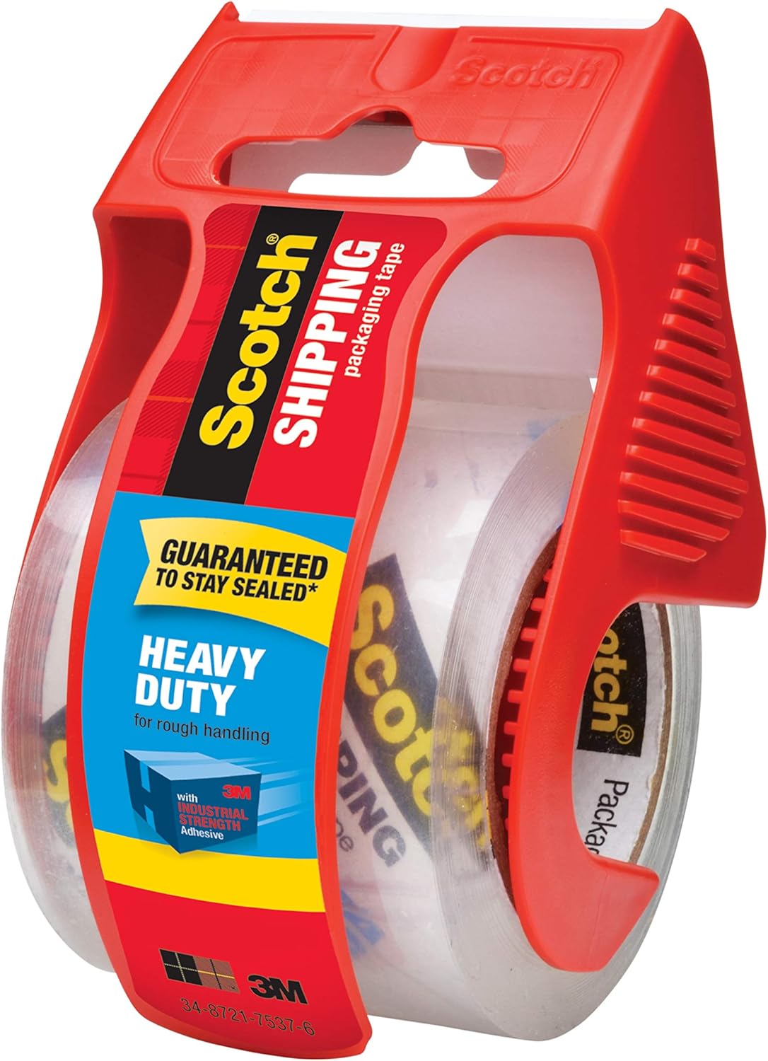 Scotch Heavy Duty Shipping Packaging Tape, 1 Roll with Dispenser, 1.88" x 22.2 Yards, 1.5" Core, Great for Packing, Shipping & Moving, Clear (142-ESF)