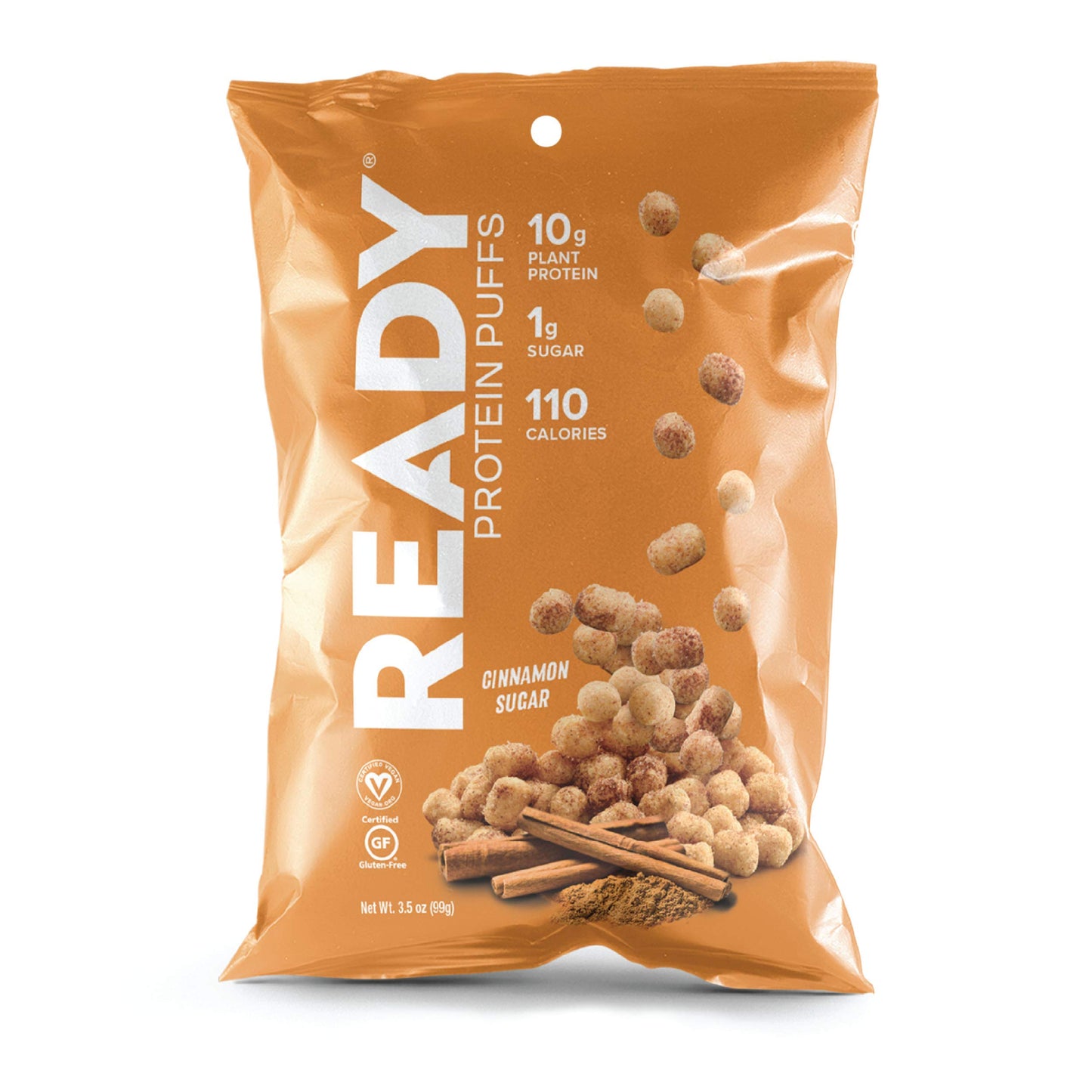 Ready Protein Puffs, 10g Plant-Based Protein, Gluten-Free, Vegan, Non-GMO, Barbecue, 3.5 Ounce Pouch, 6-Pack
