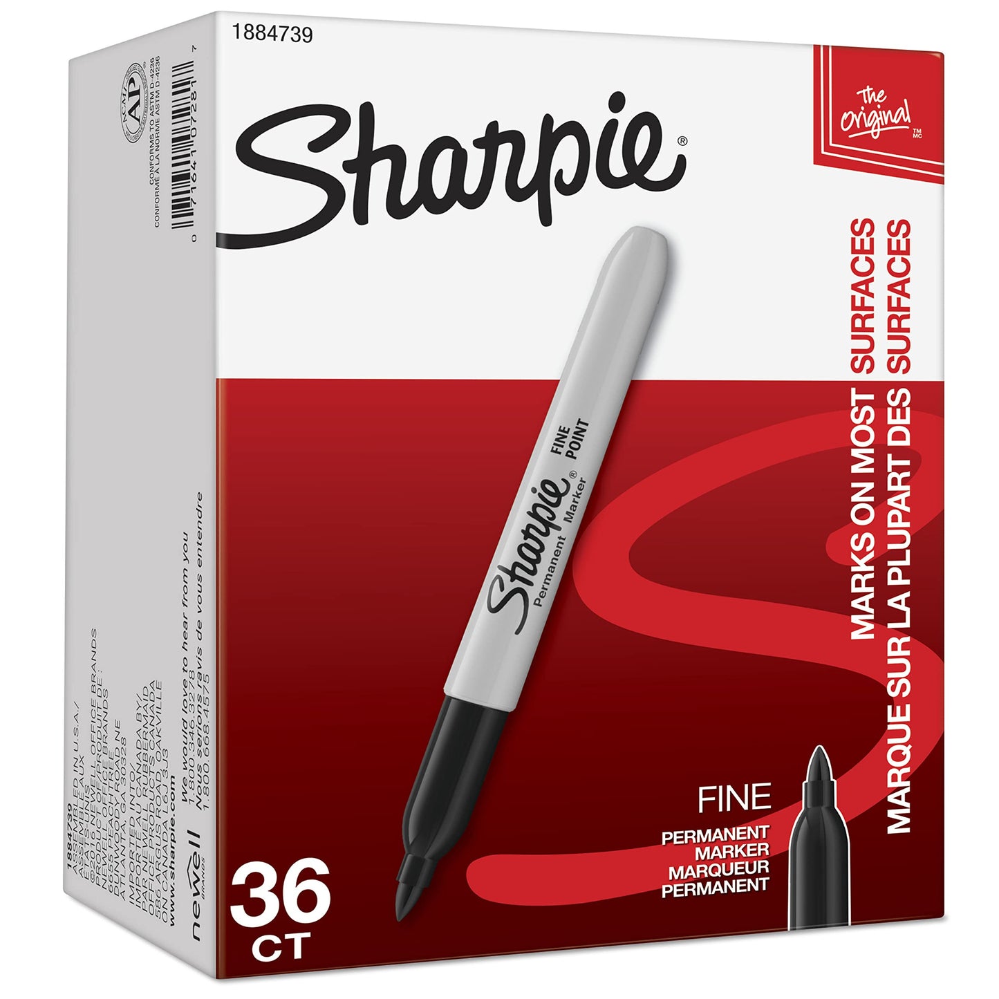 Sharpie Permanent Markers, Fine Point, Black, 5 Count