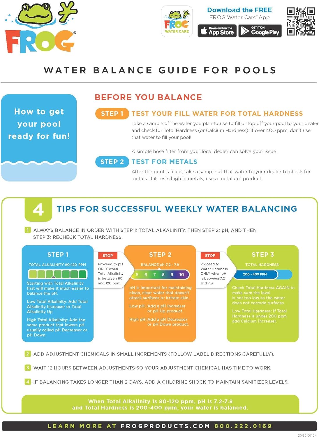 FROG Test Strips for Pools and Hot Tubs, Quick and Easy Pool and Hot Tub Test Strips, Designed to use with FROG Water Care Products