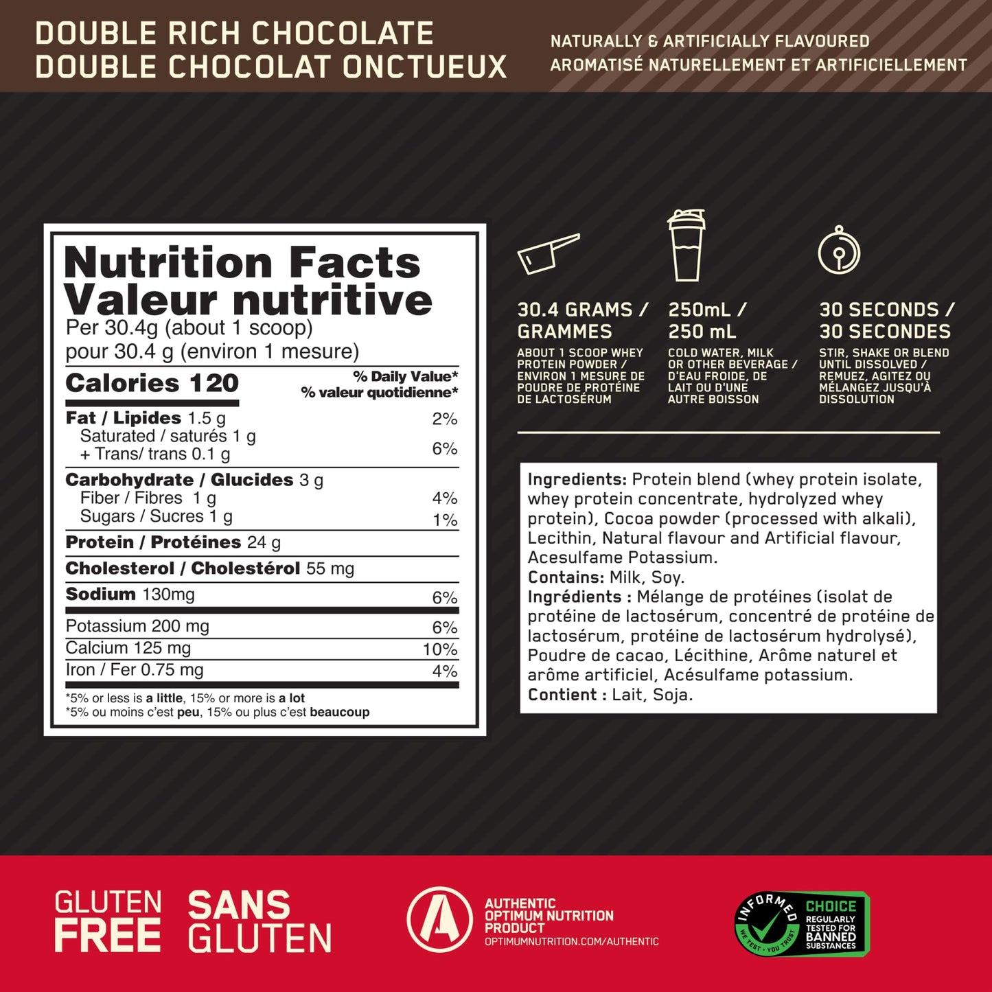 Optimum Nutrition Gold Standard 100% Whey Protein Powder, 2.270g - Extreme Milk Chocolate - 70 servings (packaging may vary)