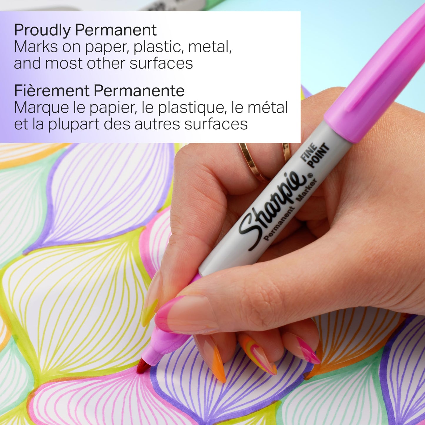Sharpie Glam Pop Permanent Markers, Fine Point, Assorted Colours, 24 Count