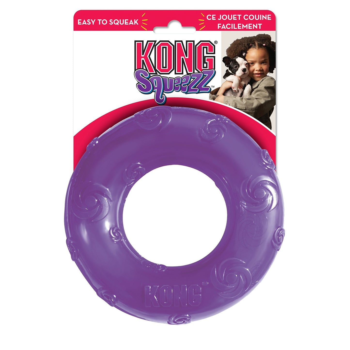KONG Squeezz Ring Dog Toy, Large, Colors Vary