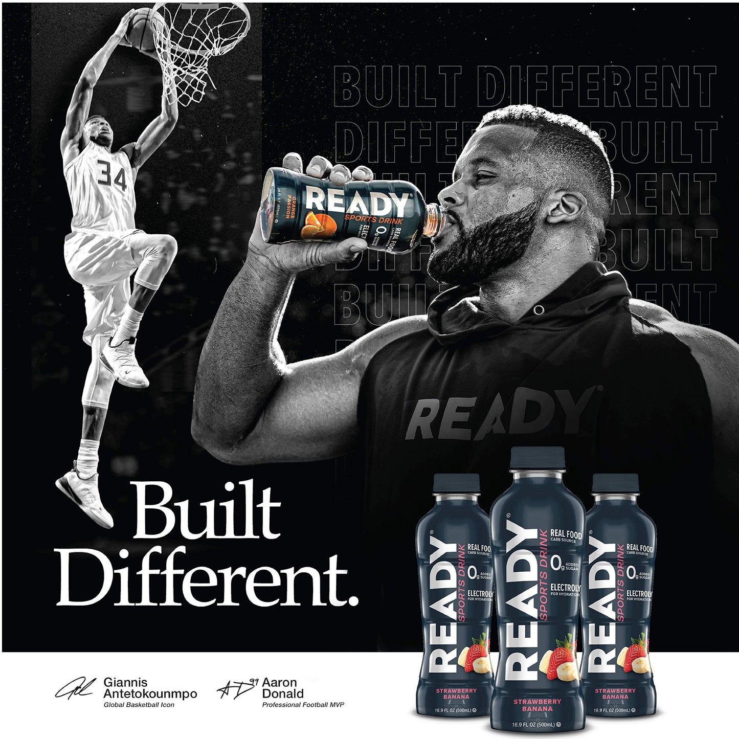 Ready Sports Drink, Electrolyte Blend with B Vitamins and No Added Sugar, Peach Mango, 16.9 Fluid Ounces