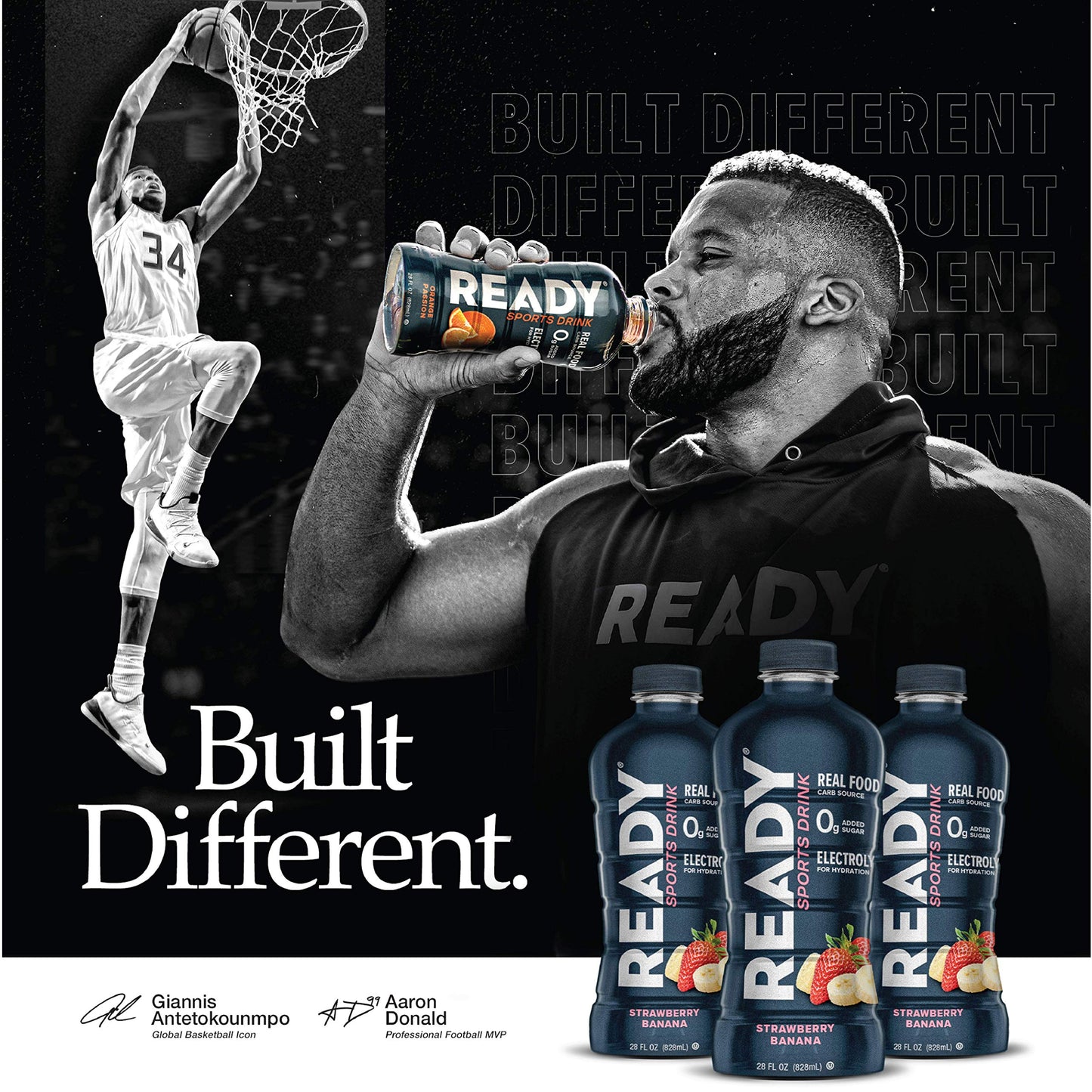 Ready Sports Drink, Electrolyte Blend with B Vitamins and No Added Sugar, Peach Mango, 16.9 Fluid Ounces