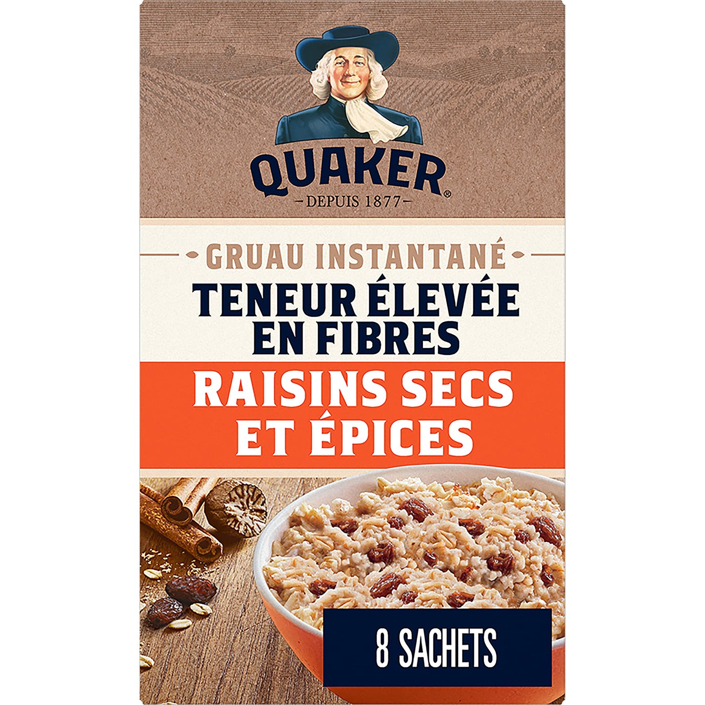 Quaker High Fibre Wild Berry Medley Instant Oatmeal, 8 Packets, 304g