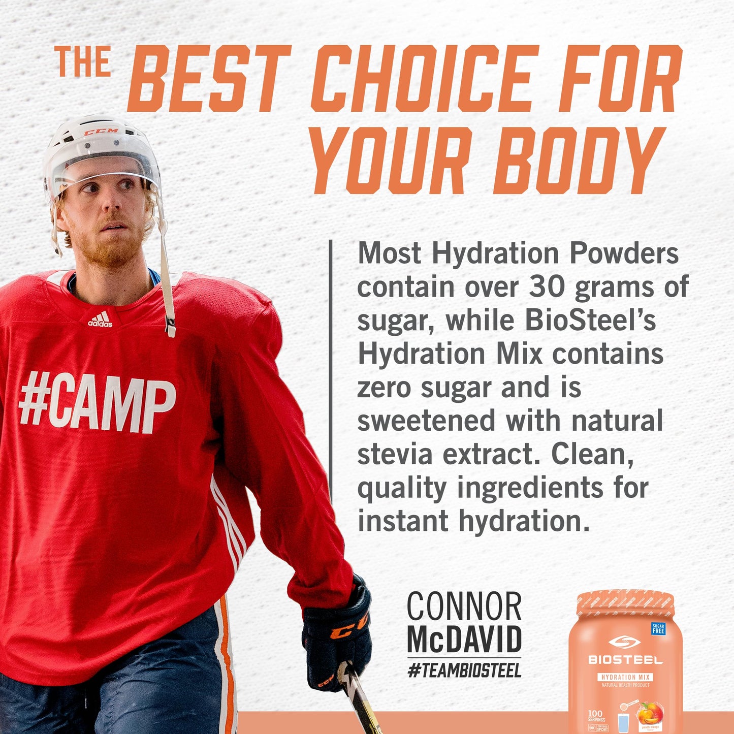 BioSteel Hydration Mix, Great Tasting Hydration with Zero Sugar, and No Artificial Flavours or Preservatives, Ice Pop Flavour, 100 Servings per Tub