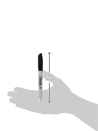 Sharpie Permanent Markers, Fine Point, Black, 5 Count