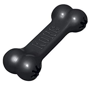 KONG Extreme Goodie Bone™ - Durable Rubber Dog Bone for Power Chewers, Black - For Medium Dogs