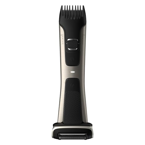 Philips Bodygroom Body & Intimate area Trimmer, Ultimate manscaping tool, removes short, long & thick hair in a single stroke with its 4 directional pivoting head. Skin protect technology, BG7025/15