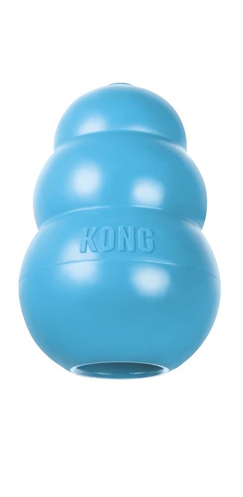 KONG Puppy Toy Natural Teething Rubber -Fun to Chew, Chase & Fetch- For Large Puppies (Color May Vary)
