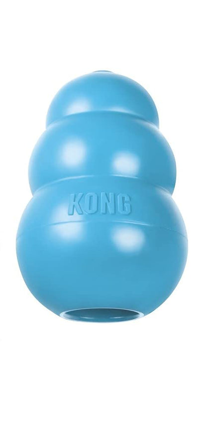 KONG Puppy Toy Natural Teething Rubber -Fun to Chew, Chase & Fetch- For Large Puppies (Color May Vary)