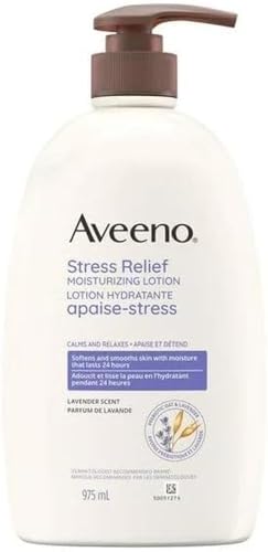 Aveeno Stress Relief Moisturizing Body Lotion with Ylang Ylang and Lavender, Dry and Sensitive Skin Moisturizer, 532 ML