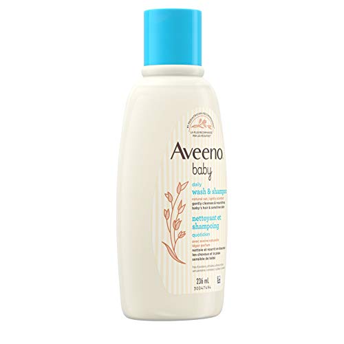 Aveeno Baby Daily Wash and Shampoo Baby’s Hair and Sensitive Skin Cleanser with Natural Oat - Paraben Free and Phthalate Free, Sulfates-free and Dye-free - 975 Milliliters