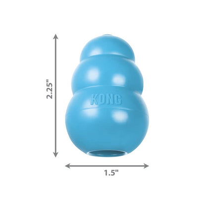KONG Puppy Toy Natural Teething Rubber -Fun to Chew, Chase & Fetch- For Large Puppies (Color May Vary)