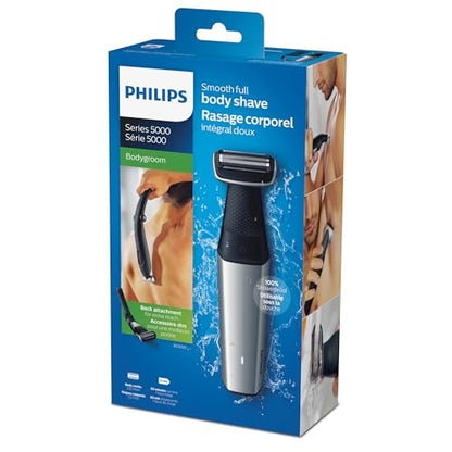 Philips Bodygroom Body & Intimate area Trimmer, Ultimate manscaping tool, removes short, long & thick hair in a single stroke with its 4 directional pivoting head. Skin protect technology, BG7025/15