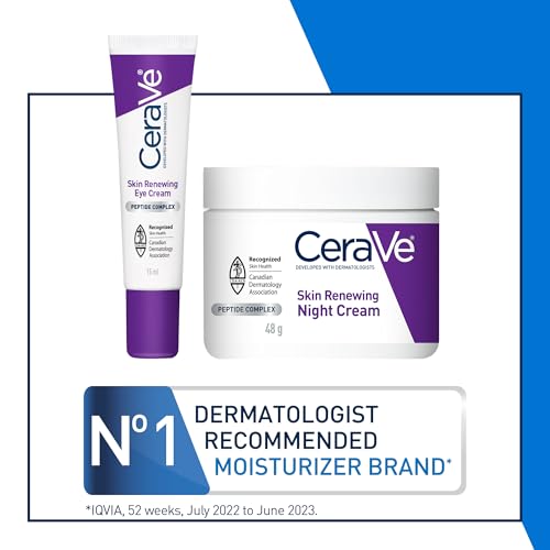 CeraVe Night Cream for Face, Skin Renewing Moisturizer for Men & Women With Hyaluronic Acid, Niacinamide, Bio Peptides & Ceramides. Fragrance Free, Non-comedogenic, Suitable for Sensitive Skin