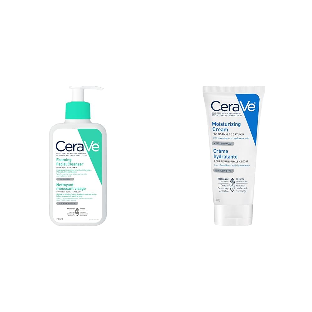 CeraVe FOAMING Face Cleanser, Gentle Face Wash with Hyaluronic Acid, Niacinamide, Ceramides. Makeup Remover for oily skin, won’t clog pores. Oil & sebum control. Non-Comedogenic, Sensitive Skin, Men & Women, 562ML