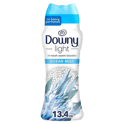 Downy Light Laundry Scent Booster Beads for Washer, Ocean Mist, 680 Grams, with No Heavy Perfumes