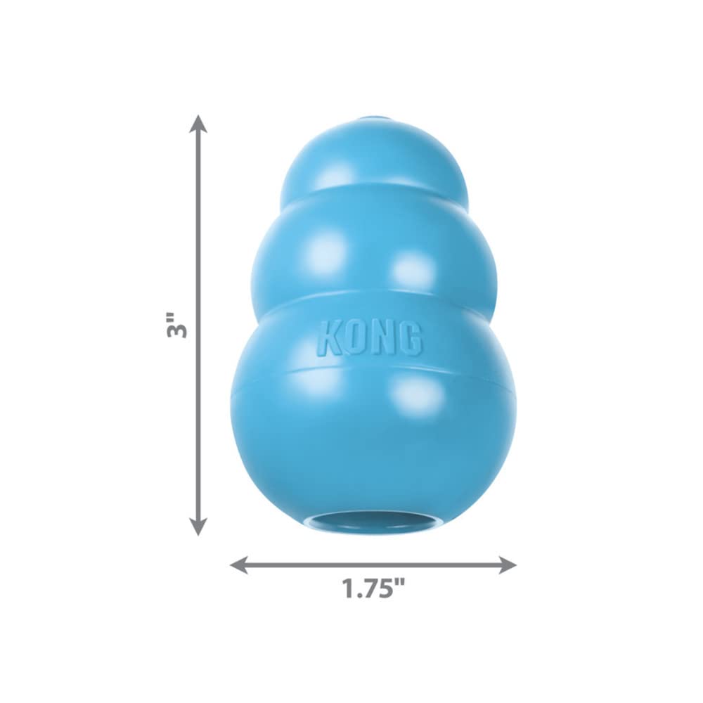 KONG Puppy Toy Natural Teething Rubber -Fun to Chew, Chase & Fetch- For Large Puppies (Color May Vary)