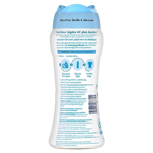Downy Light Laundry Scent Booster Beads for Washer, Ocean Mist, 680 Grams, with No Heavy Perfumes