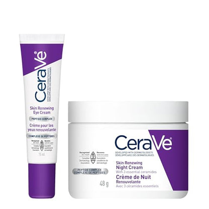 CeraVe Night Cream for Face, Skin Renewing Moisturizer for Men & Women With Hyaluronic Acid, Niacinamide, Bio Peptides & Ceramides. Fragrance Free, Non-comedogenic, Suitable for Sensitive Skin