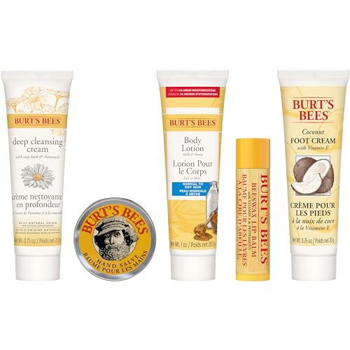 Burt's Bees Kissable Colour Gift Set, Warm Collection, 3 Lip Shimmers in Peony, Rhubarb and Fig