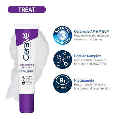 CeraVe Night Cream for Face, Skin Renewing Moisturizer for Men & Women With Hyaluronic Acid, Niacinamide, Bio Peptides & Ceramides. Fragrance Free, Non-comedogenic, Suitable for Sensitive Skin