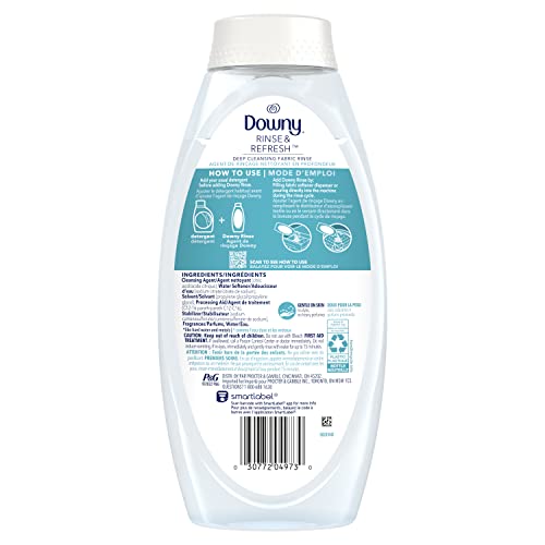 Downy Rinse & Refresh Laundry Odour Remover and Fabric Softener, Cool Cotton, Safe On All Fabrics, HE Compatible, 1.43L