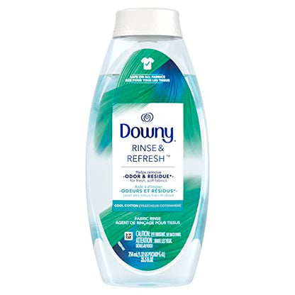 Downy Rinse & Refresh Laundry Odour Remover and Fabric Softener, Cool Cotton, Safe On All Fabrics, HE Compatible, 1.43L