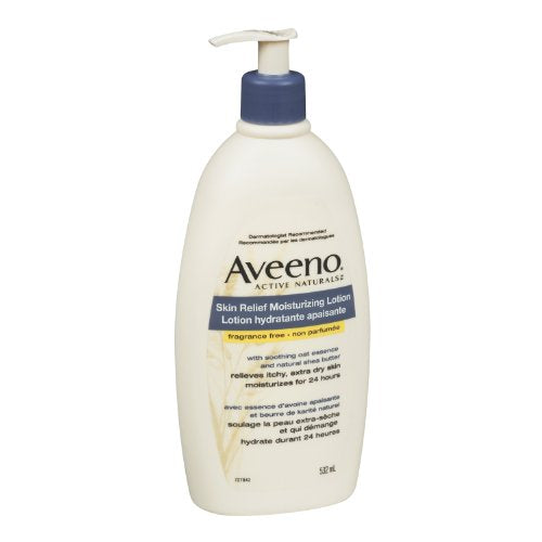 Aveeno Skin Relief Moisturizing Body Lotion With Natural Shea Butter & Triple Oat Complex, Unscented Moisturizer for Extra Dry, Itchy or Sensitive Skin, Fragrance Free, 975mL