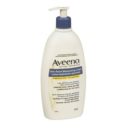 Aveeno Skin Relief Moisturizing Body Lotion With Natural Shea Butter & Triple Oat Complex, Unscented Moisturizer for Extra Dry, Itchy or Sensitive Skin, Fragrance Free, 975mL
