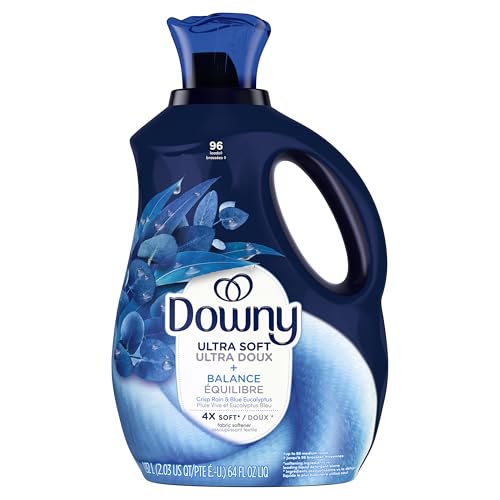 Downy Ultra Soft Fabric Softener Liquid, Balance, Crisp Rain and Blue Eucalyptus, 2.76L