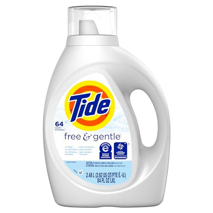 Tide Free & Gentle Liquid Laundry Detergent, 64 loads, 84 fl oz