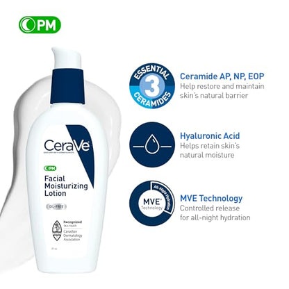 CeraVe Facial Moisturizer with SPF 30. Face Sunscreen Lotion with Hyaluronic Acid, Niacinamide & Ceramides for Women & Men. Oil-free, normal to dry skin. Verified Extended Use Date, Travel Size 89ML